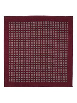 The Tie Hub - Pinwheel Print Burgundy Floral Wool Pocket Square For Men By The Tie Hub
