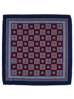 The Tie Hub - Vexed Geo Burgundy Wool Pocket Square For Men By The Tie Hub