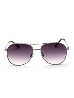 Bebe - Grey Lens Rectangular Sunglass Full Rim Metallic Frame With Gradient