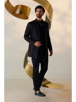 Jatin Malik - Celestial Long Bandhgala with Trouser (Set of 2)