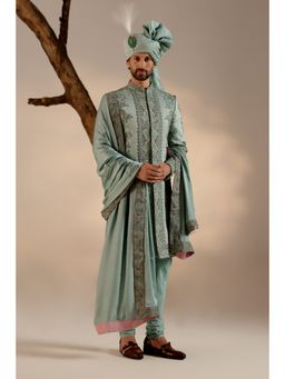 Jatin Malik - Chateau Bloom Sherwani with Safa & Stole (Set of 5)