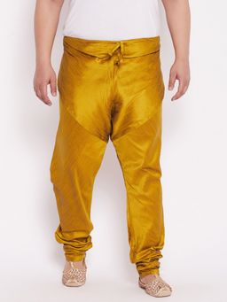 Vastramay - Men Mustard Silk Blend Churidar
