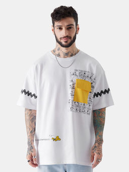The Souled Store - Official Peanuts Keepin It Cool Oversized T-shirts For Men