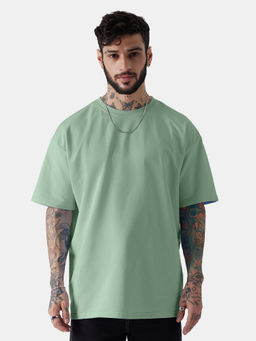The Souled Store - Solids Jade Green Oversized T-shirts For Men