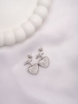 Perfectly Average - Knot Heart Charm Earring | Silver Plated Jewellery For Women