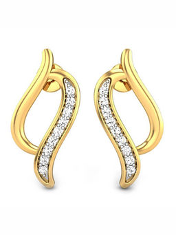 Candere by Kalyan Jewellers - 18k (750) BIS Hallmark Yellow Gold & Certified Diamond Earring for Women