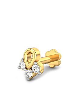 Candere by Kalyan Jewellers - 18k (750) Yellow Gold and Diamond Nose Pin for Women
