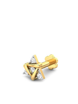 Candere by Kalyan Jewellers - 18k (750) Yellow Gold and Diamond Nose Pin for Women