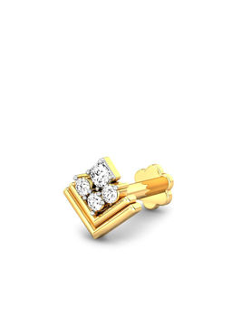 Candere by Kalyan Jewellers - 18k (750) Yellow Gold and Diamond Nose Pin for Women