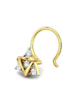 Candere by Kalyan Jewellers - 18k (750) Yellow Gold and Diamond Nose Pin for Women
