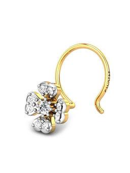 Candere by Kalyan Jewellers - 18k (750) Yellow Gold and Diamond Nose Pin for Women