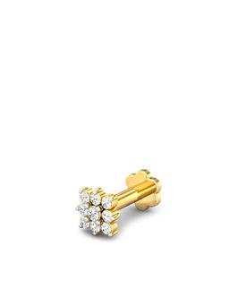 Candere by Kalyan Jewellers - 18k (750) Yellow Gold and Diamond Nose Pin for Women