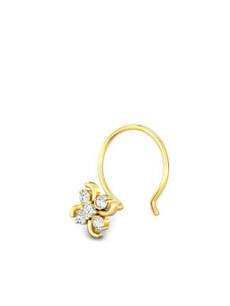 Candere by Kalyan Jewellers - 18k (750) Yellow Gold and Diamond Nose Pin for Women