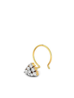 Candere by Kalyan Jewellers - 18k (750) Yellow Gold and Diamond Nose Pin for Women