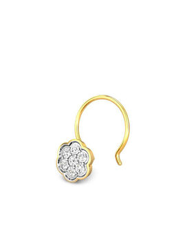 Candere by Kalyan Jewellers - 18k (750) Yellow Gold and Diamond Nose Pin for Women
