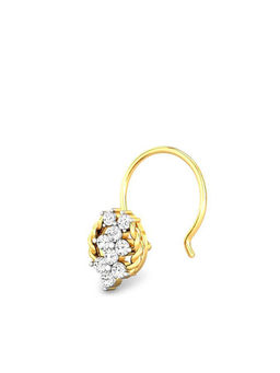 Candere by Kalyan Jewellers - 18k (750) Yellow Gold and Diamond Nose Pin for Women