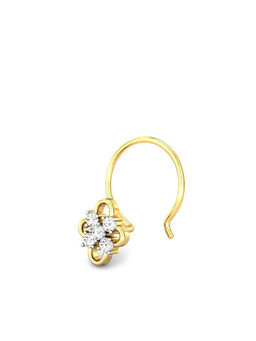 Candere by Kalyan Jewellers - 18k (750) Yellow Gold and Diamond Nose Pin for Women