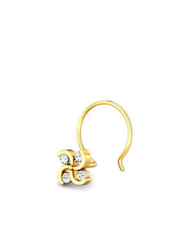 Candere by Kalyan Jewellers - 18k (750) Yellow Gold and Diamond Nose Pin for Women