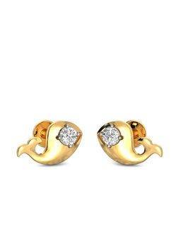 Candere by Kalyan Jewellers - 18k (750) BIS Hallmark Yellow Gold & Certified Diamond Earring for Women
