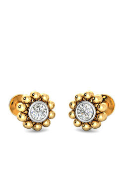 Candere by Kalyan Jewellers - 18k (750) BIS Hallmark Yellow Gold & Certified Diamond Earring for Women