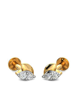 Candere by Kalyan Jewellers - 18k (750) BIS Hallmark Yellow Gold & Certified Diamond Earring for Women