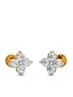 Candere by Kalyan Jewellers - 18k (750) BIS Hallmark Yellow Gold & Certified Diamond Earring for Women