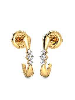 Candere by Kalyan Jewellers - 18k (750) BIS Hallmark Yellow Gold & Certified Diamond Earring for Women