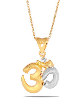 Candere by Kalyan Jewellers - 18k (750) BIS Hallmark Yellow Gold Cubic Zirconia Pendant for Women