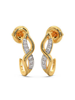 Candere by Kalyan Jewellers - 18k (750) BIS Hallmark Yellow Gold & Certified Diamond Bali Earring
