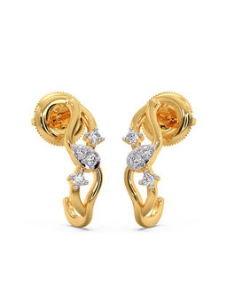 Candere by Kalyan Jewellers - 18k (750) BIS Hallmark Yellow Gold & Certified Diamond Bali Earring