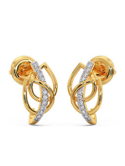 Candere by Kalyan Jewellers - 18k (750) BIS Hallmark Yellow Gold & Certified Diamond Bali Earring