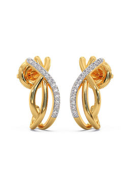 Candere by Kalyan Jewellers - 18k (750) BIS Hallmark Yellow Gold & Certified Diamond Bali Earring