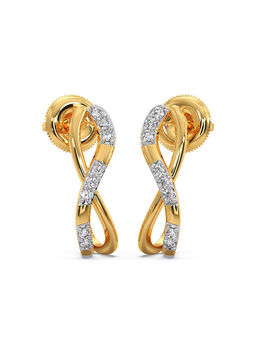Candere by Kalyan Jewellers - 18k (750) BIS Hallmark Yellow Gold & Certified Diamond Bali Earring