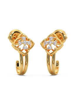 Candere by Kalyan Jewellers - 18k (750) BIS Hallmark Yellow Gold & Certified Diamond Bali Earring