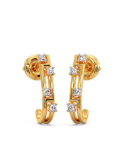 Candere by Kalyan Jewellers - 18k (750) BIS Hallmark Yellow Gold & Certified Diamond Bali Earring
