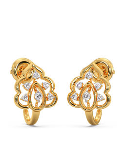 Candere by Kalyan Jewellers - 18k (750) BIS Hallmark Yellow Gold & Certified Diamond Bali Earring