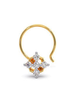 Candere by Kalyan Jewellers - 18k (750) Yellow Gold and Diamond Nose Pin for Women