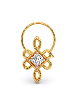 Candere by Kalyan Jewellers - 18k (750) Yellow Gold and Diamond Nose Pin for Women