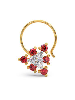 Candere by Kalyan Jewellers - 18k (750) Yellow Gold and Diamond Nose Pin for Women