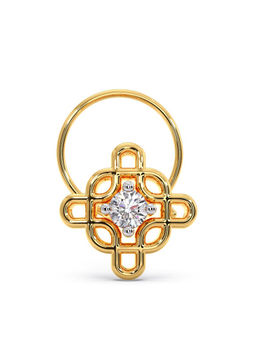 Candere by Kalyan Jewellers - 18k (750) Yellow Gold and Diamond Nose Pin for Women