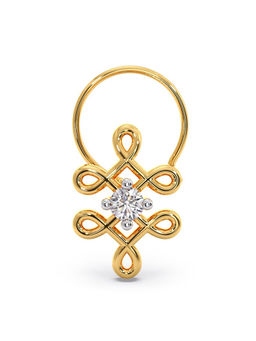 Candere by Kalyan Jewellers - 18k (750) Yellow Gold and Diamond Nose Pin for Women