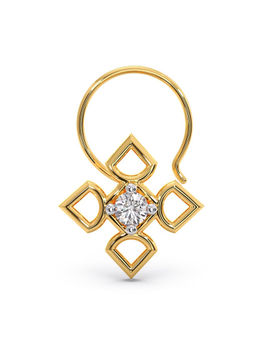 Candere by Kalyan Jewellers - 18k (750) Yellow Gold and Diamond Nose Pin for Women