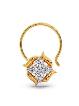 Candere by Kalyan Jewellers - 18k (750) Yellow Gold and Diamond Nose Pin for Women