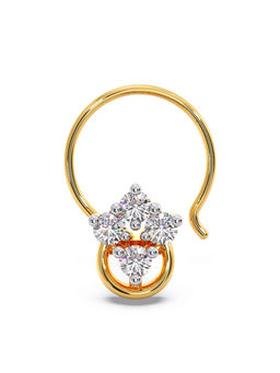 Candere by Kalyan Jewellers - 18k (750) Yellow Gold and Diamond Nose Pin for Women