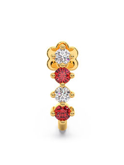 Candere by Kalyan Jewellers - 18k (750) Yellow Gold and Diamond Nose Pin for Women