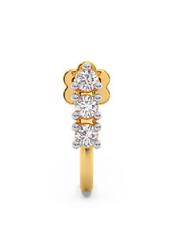 Candere by Kalyan Jewellers - 18k (750) Yellow Gold and Diamond Nose Pin for Women