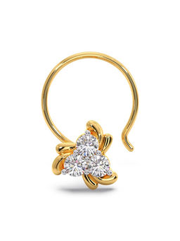 Candere by Kalyan Jewellers - 18k (750) Yellow Gold and Diamond Nose Pin for Women