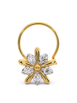 Candere by Kalyan Jewellers - 18k (750) Yellow Gold and Diamond Nose Pin for Women