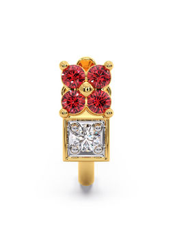 Candere by Kalyan Jewellers - 18k (750) Yellow Gold and Diamond Nose Pin for Women