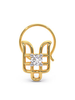 Candere by Kalyan Jewellers - 18k (750) Yellow Gold and Diamond Nose Pin for Women